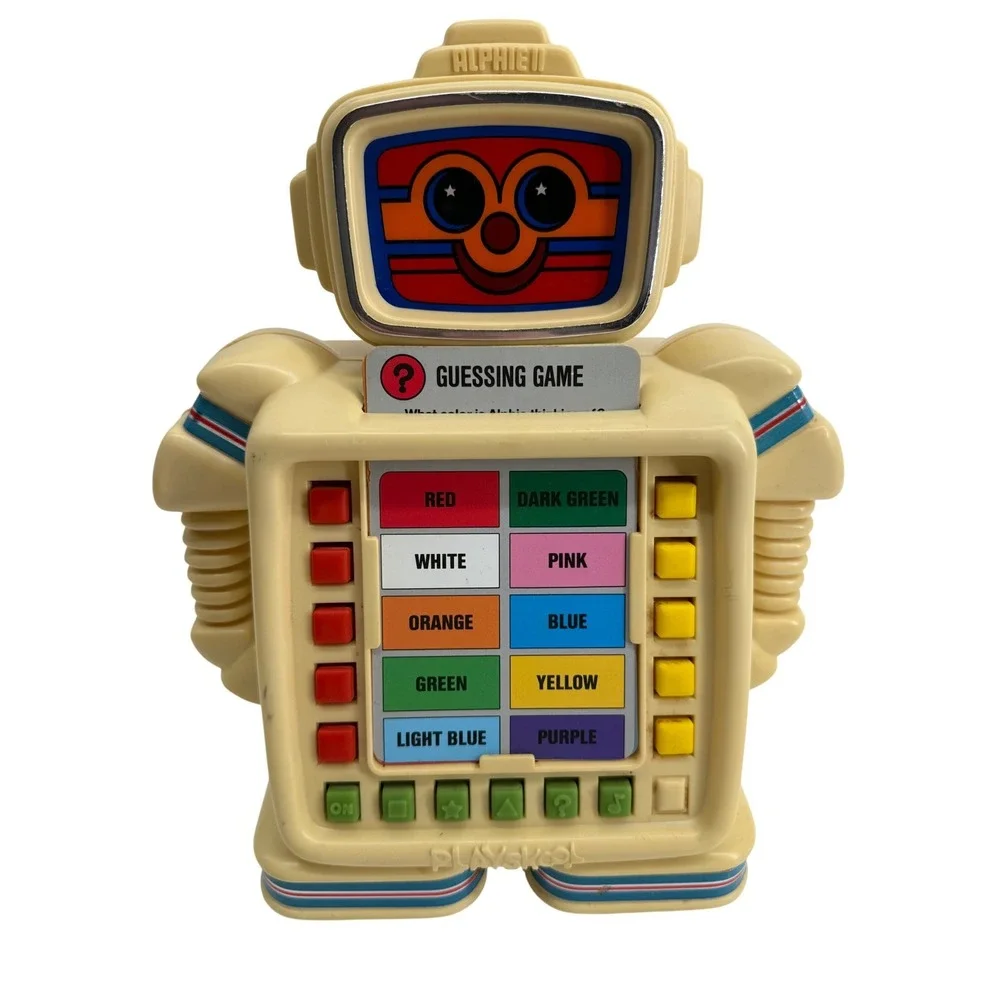 Vintage‎ 1984 Playskool Alphie II Electronic Robot Learning Toy With 7+ Cards